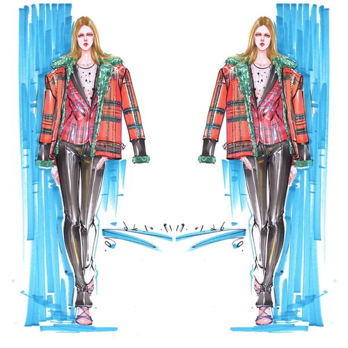 服裝手繪 馬克筆時(shí)裝畫